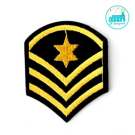 Applicatie / Patch Army sign Zwart-goud 6 cm x 5 cm