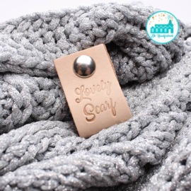 Big Labels with Push-Button Naturel 10 cm x 3 cm 'Lovely Scarf'