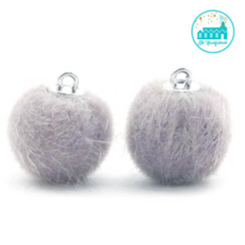 Mini Pompons Faux Fur 16 mm Light Grey