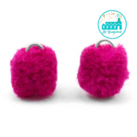 Mini Pompons 15 mm Donker Fuchsia