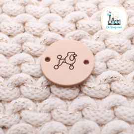 Rond Leren Label 25 MM  POODLE