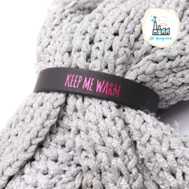 Sjaal Riempjes Zwart-KEEP ME WARM ROSE