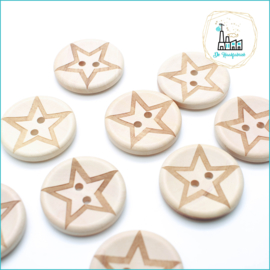 Wooden Buttons 30 mm 'Star'