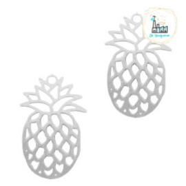 Hangers bohemian ananas Zilver 19 mm x 12 mm