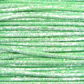 Waxkoord metallic 1.0mm Parrot green