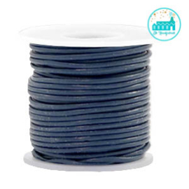 Round Leather String 1 mm Dark Blue