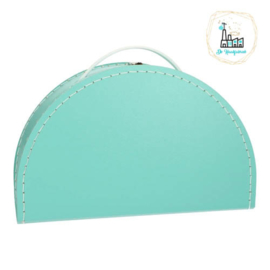 Kinderkoffertje Half Rond Turquoise 28 cm