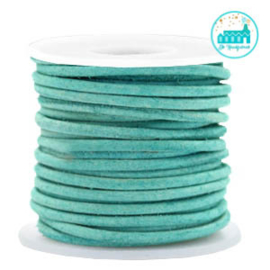 Leren Koord rond Turquoise Green 2 mm