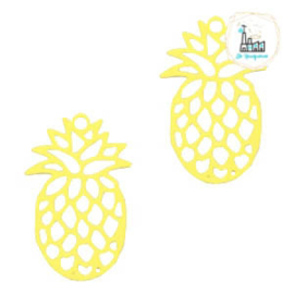 Bedel Bohemian ananas geel  19 mm x 12 mm