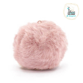 Pompon kunstbont  3,5 cm doorsnede Vintage Roze