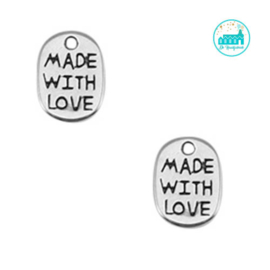 Metal Label 'Made with love' 11mm x 8mm