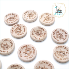 Wooden Buttons 25 mm 'Flower Power'