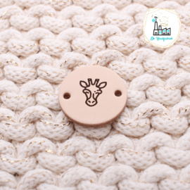 Rond Leren Label 25 MM  GIRAFFE