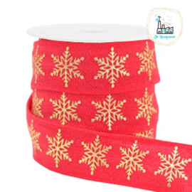 Elastisch lint snowflake Red