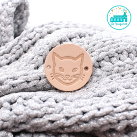 Round leather Label 3,5 cm ‘Cat’