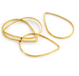 Ring Drop vorm 2 cm x 1,5 cm goudkleurig
