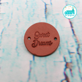 Round Leather Label 3,5 cm 'Sweet Dreams'