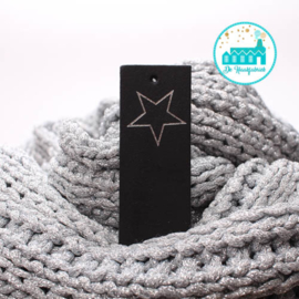 Big Labels Black 8 cm x 3 cm 'Silver Star'