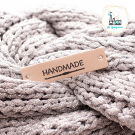 Leren Label 1,5 cm HANDMADE MET HAAKNAALD BEDRUKT 2019