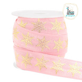 Elastisch lint snowflake Light pink