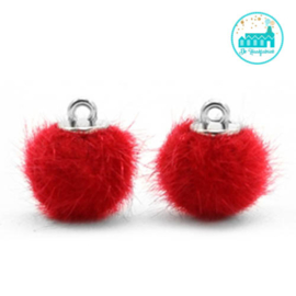 Mini Pompons Faux Fur 12 mm Red