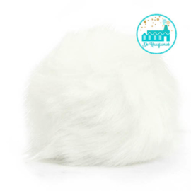 Pompon artificial fur 8 cm White