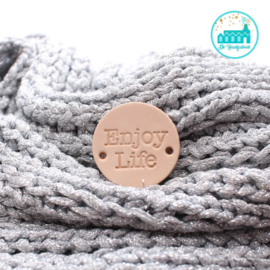 Round leather Label 3,5 cm ‘Enjoy Life'