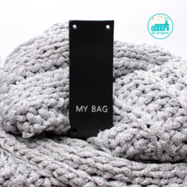 My Bag Rechthoek Zwart Label 8 cm  x 3 cm