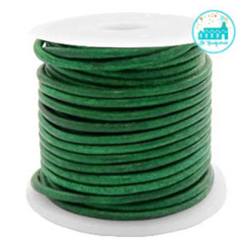Round Leather String 2 mm Vintage Green