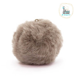 Pompon kunstbont  3,5 cm doorsnede Taupe Bruin