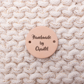 Rond leren Label  3,5 cm Gepersonaliseerd met laser