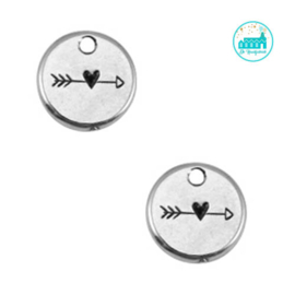 Arrow & Heart Metal Label 12mm