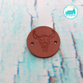 Round Leather Label 3,5 cm 'Bull'