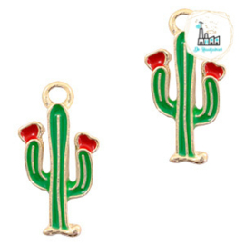 bedels cactus Goud-rood groen 18 x 9 MM