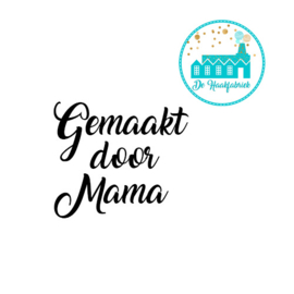 Big Labels with Push-Button Naturel 10 cm x 3 cm 'Gemaakt door Mama'