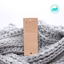 Big Labels  8 cm x 3 cm naturel Handmade met haaknaald GROOT