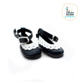 Schoentjes voor Amigurumi Poppetjes Zwart met enkelbandje