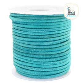 Leren Koord Rond 3mm Antique turquoise green