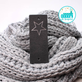 Big Labels Anthracite 8 cm x 3 cm 'Silver Star'