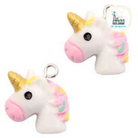 Unicorn White-rainbow small 19x17mm