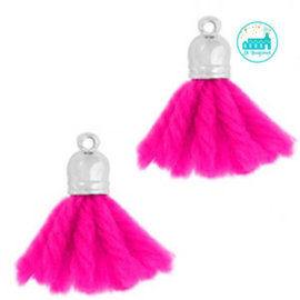 Kwastjes Fluor Pink 2 cm