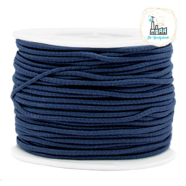 Koord Elastiek 1 meter 2 mm breed DONKERBLAUW