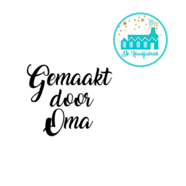 Vierkant Leren Label met tekst Gemaakt door Oma 3,5 cm x 3,5 cm