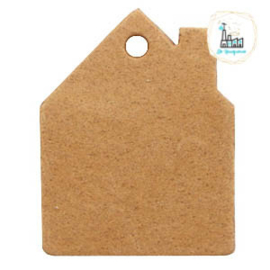 Leren Huisjes Labels 55 mm x 43mm Cognac