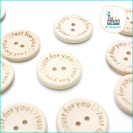 Wooden Buttons 30 mm 'Just For You'