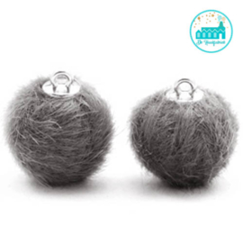 Mini Pompons Faux Fur 16 mm Dark Grey