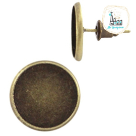 Metalen oorsteker voor stipsteentjes 12mm Brons