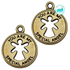 Metalen label Brons You Are My Special Angel 21 mm x18 mm