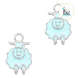 bedels schaap Zilver-Light Blue 16 x 10 MM