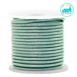 Round Leather String 2 mm Pastel Green